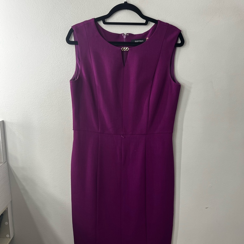 Sleeveless Purple Ellen Tracy Sheath Dress